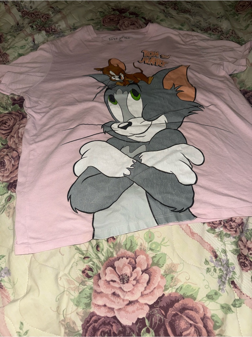 Love Tribe Light Pink Tom & Jerry Cartoon Cat Tee super cutie!